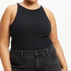 Good American black ribbed tank in black size 4 which is XL, NWT, brand new